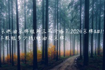 北京燃油京牌租用三年价格？2024京牌一年能租多少钱(租油车京牌)