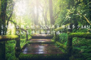 北京电动车牌出租？2024年京牌值多少钱呀(北京电动车牌照租赁价格)