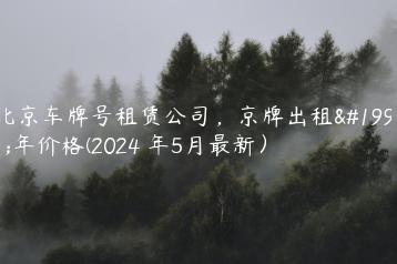 北京车牌号租赁公司，京牌出租一年价格(2024 年5月最新）