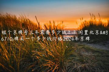 租个京牌号三年需要多少钱？？闲置北京车牌买一个多少钱价格2024年京牌