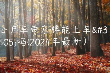 公户车带京牌能上车险吗(2024年最新）