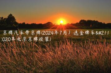 北京牌汽车带京牌(2024年7月）选金牌车务(2020年北京京牌政策)