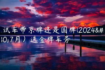 测试车带京牌还是国牌(2024年7月）选金牌车务