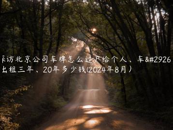 探访北京公司车牌怎么过户给个人、车牌出租三年、20年多少钱(2024年8月）