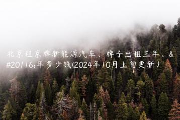 北京租京牌新能源汽车、牌子出租三年、五年多少钱(2024年10月上旬更新）