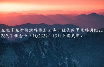 在北京租新能源牌照怎么弄、租赁闲置京牌月、年租金多少钱(2024年10月上旬更新）