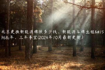 北京更换新能源牌照多少钱、新能源车牌出租一年、三年事宜(2024年10月最新更新）