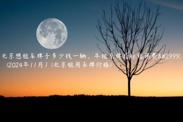 北京想租车牌子多少钱一辆、年租京牌指标租用费用  (2024年11月）(北京租用车牌价格)