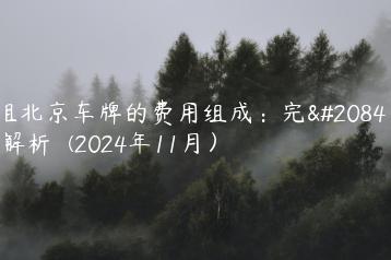 租北京车牌的费用组成：完全解析  (2024年11月）