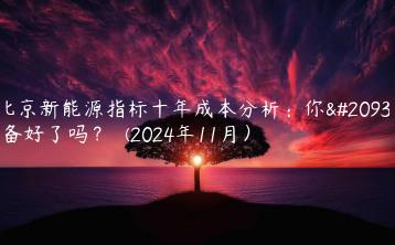 北京新能源指标十年成本分析：你准备好了吗？  (2024年11月）