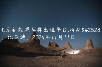 北京新能源车牌出租平台,特斯拉，比亚迪，2024年11月11日